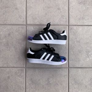 Black Adidas Superstars W/ Chrome